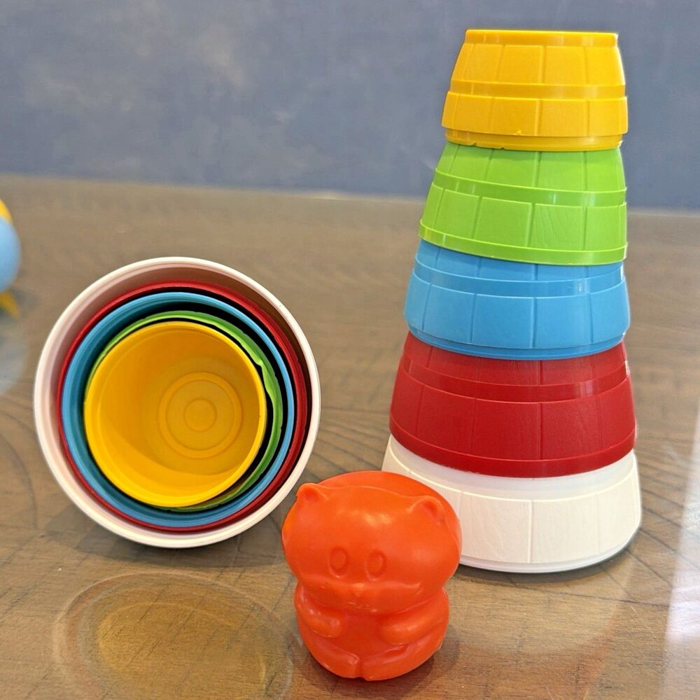 Vintage Kittie in The Kegs Child Guidance Toy No Nesting Barrels 1980s